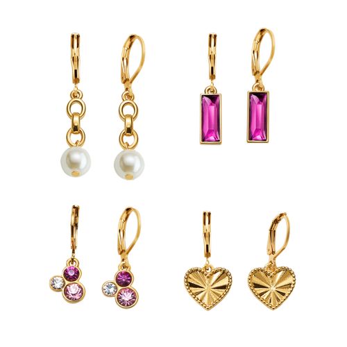 Set Aretes x4 Lovely Hearts