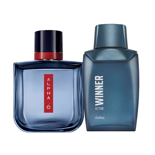 Set Perfume de Hombre Alpha + Winner Action