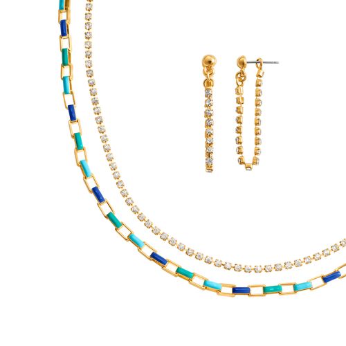 Set Collar + Aretes Color The Sky
