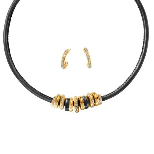 Set Collar + Aretes Midnight Gold