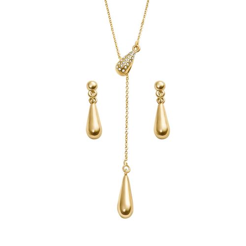 Set Collar + Aretes Gold Drop